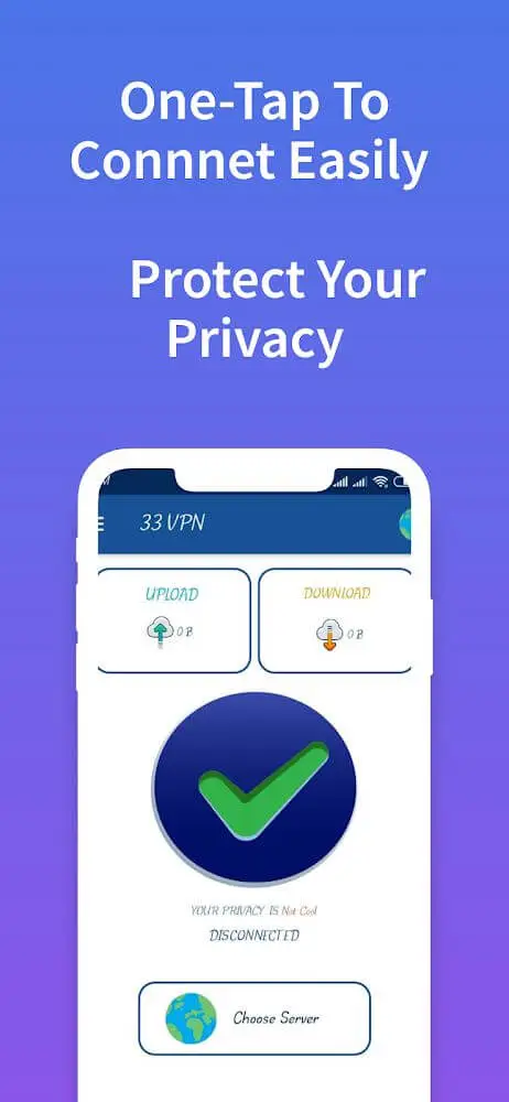Screenshot of the 33 VPN Proxy app