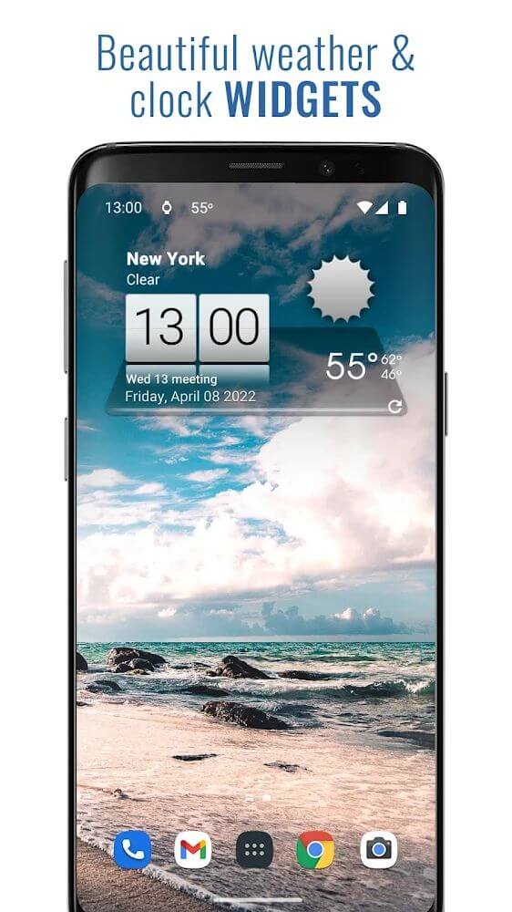 Screenshot of the 3D Sense Clock & Weather app