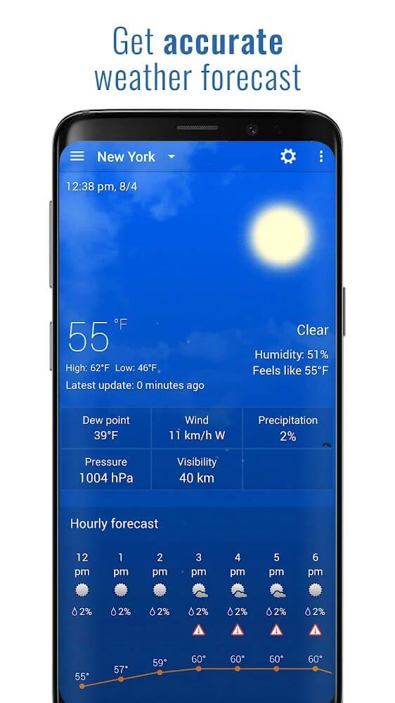 Screenshot of the 3D Sense Clock & Weather app