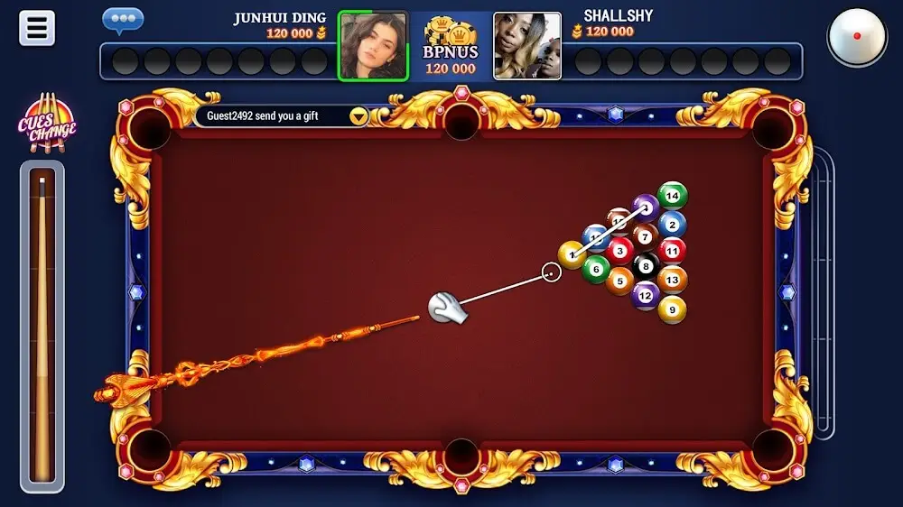 Screenshot of the 8 Ball Blitz game