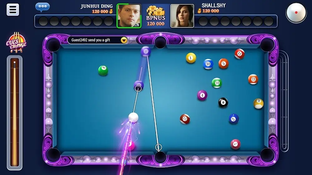Screenshot of the 8 Ball Blitz game