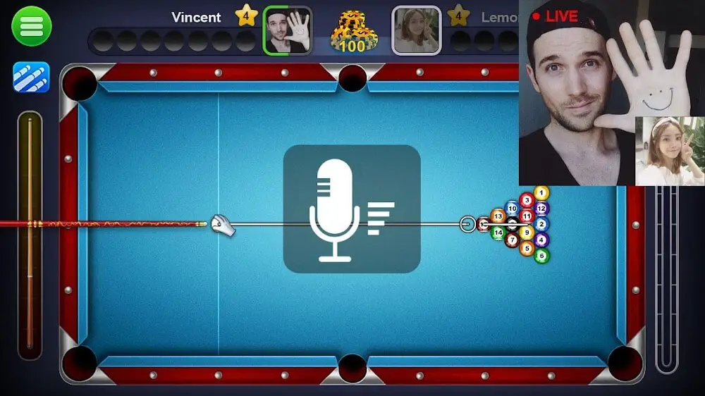 Screenshot of the 8 Ball Live game