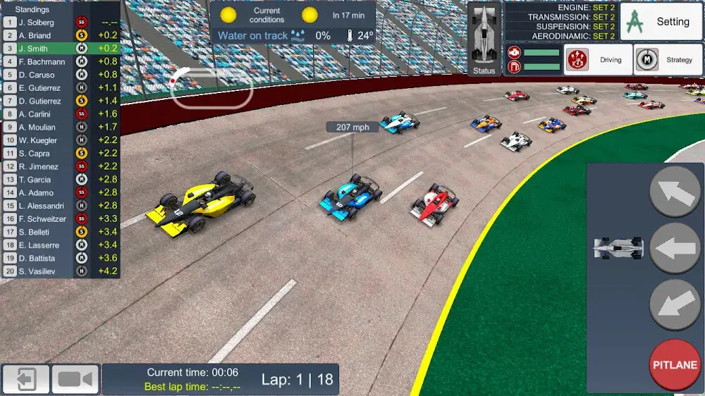Screenshot of the American Speedway Manager game