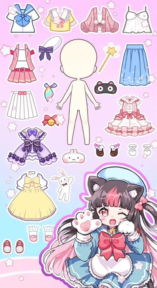 Screenshot of the Anime Doll Dress Up Games app