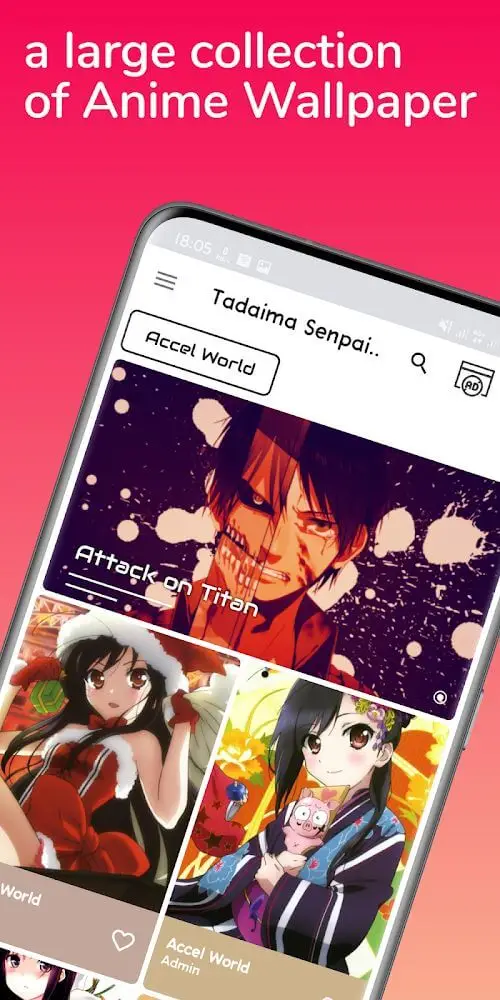 Screenshot of the Anime Wallpaper app