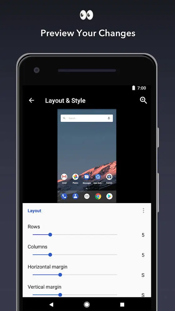 Screenshot of the Apex Launcher app
