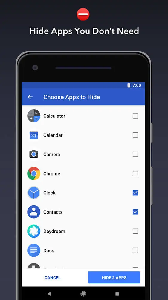 Screenshot of the Apex Launcher app
