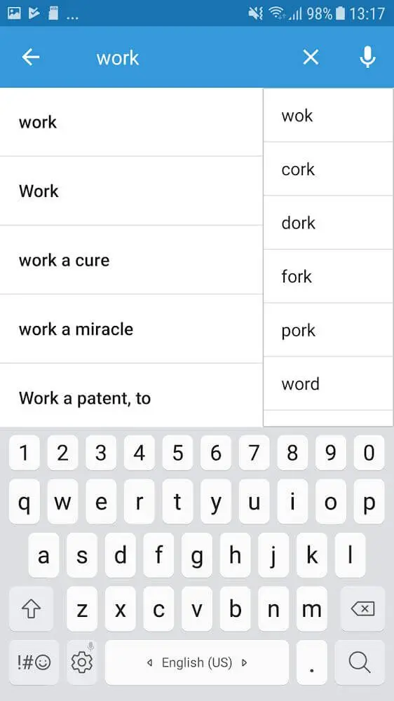 Screenshot of the Arabic Dictionary & Translator app