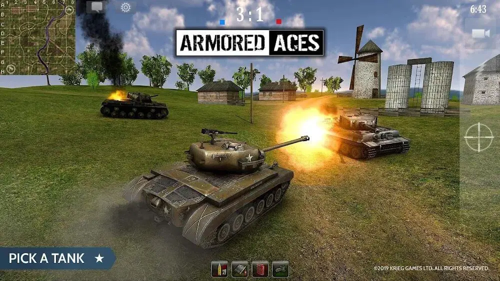 Screenshot of the Armored Aces game