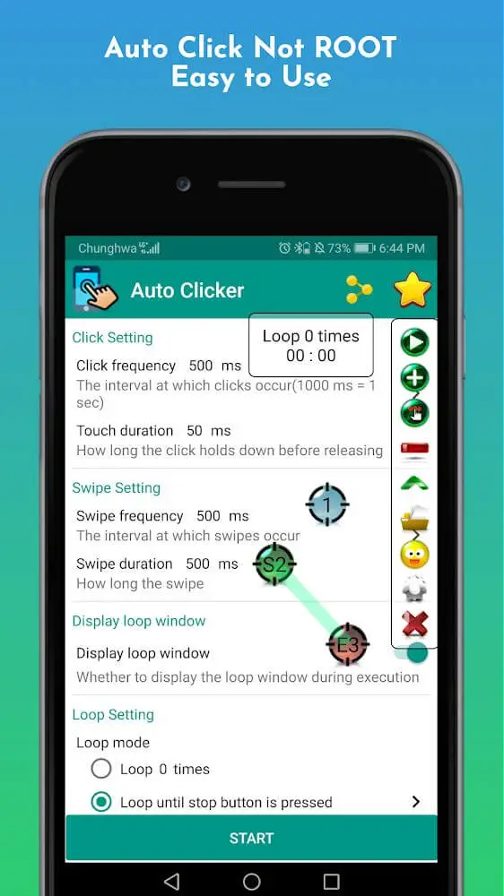 Screenshot of the Auto Clicker pro - Tapping app