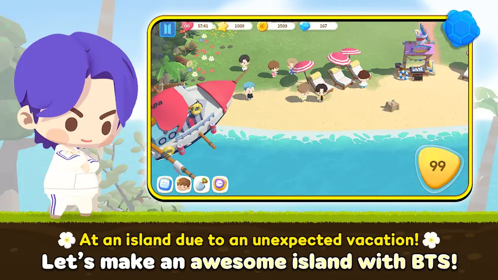 Screenshot of the BTS Island game