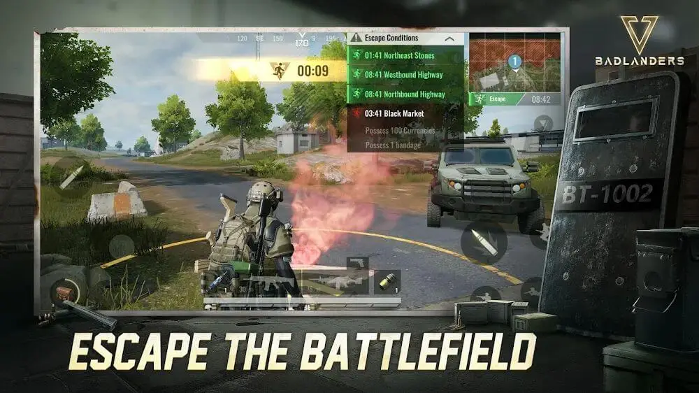Screenshot of the Badlanders game