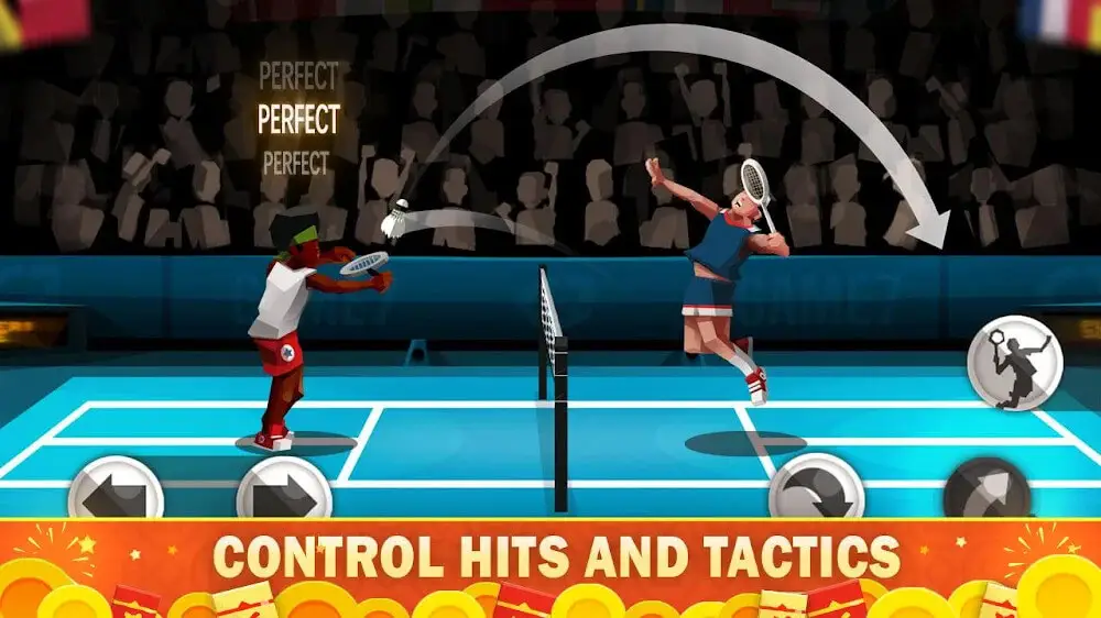 Screenshot of the Badminton League game