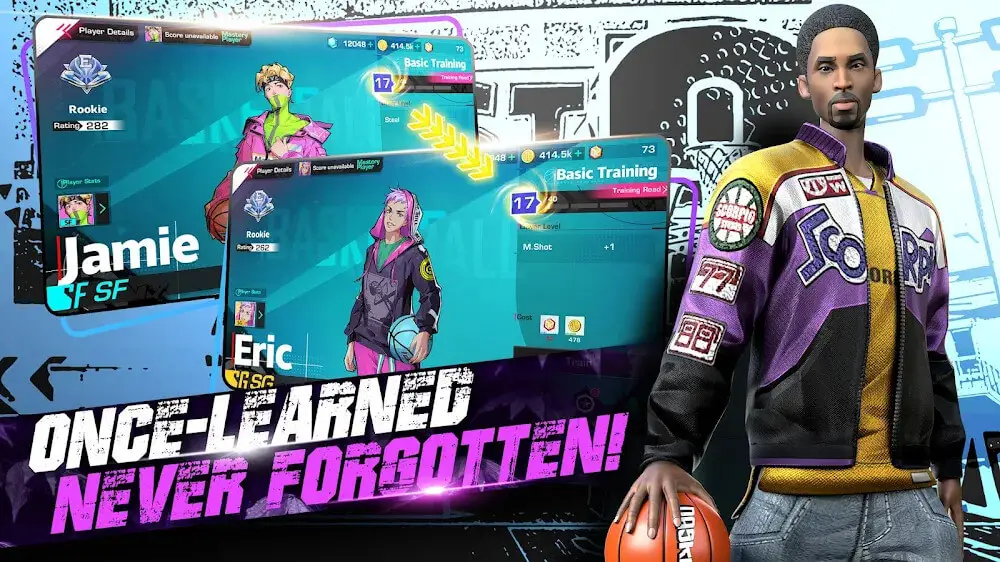 Screenshot of the Basketrio game