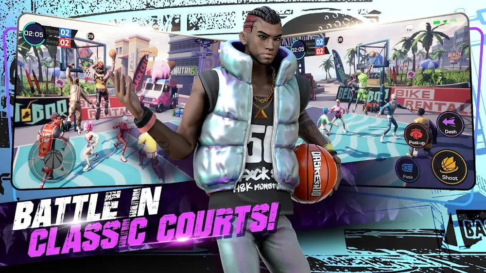 Screenshot of the Basketrio game