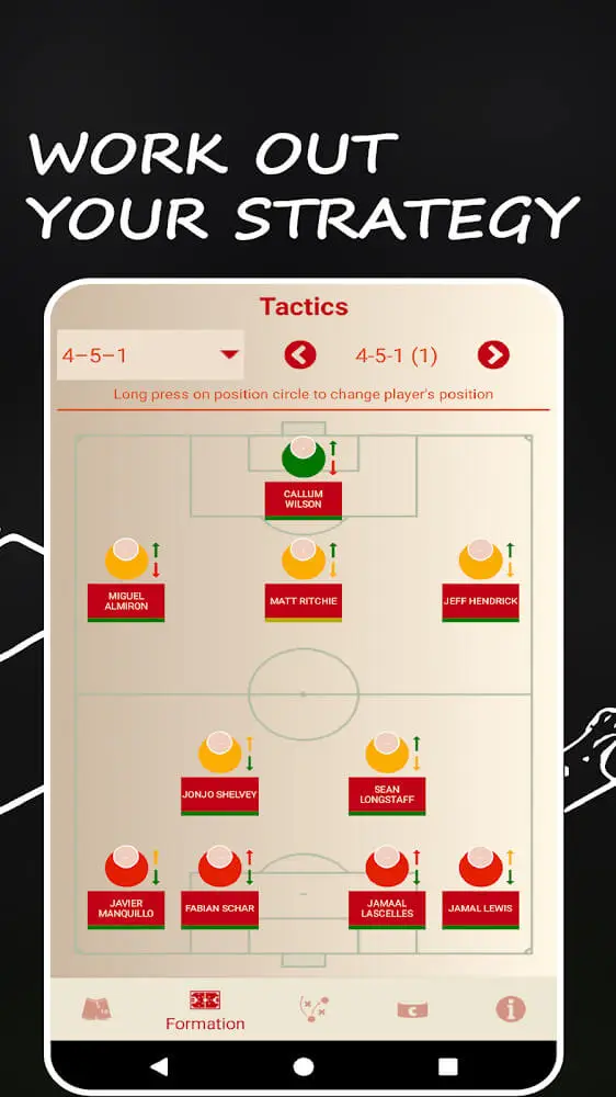 Screenshot of the Be the Manager 2022 app