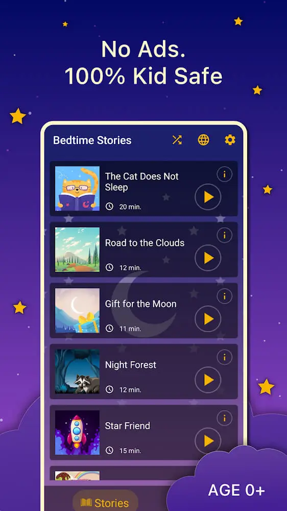 Screenshot of the Bedtime Stories game