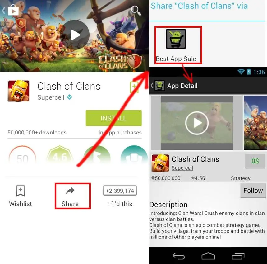 Screenshot of the Bestappsale app