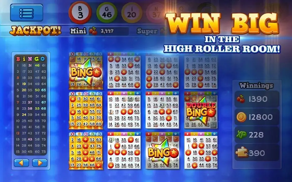 Screenshot of the Bingo Pop game