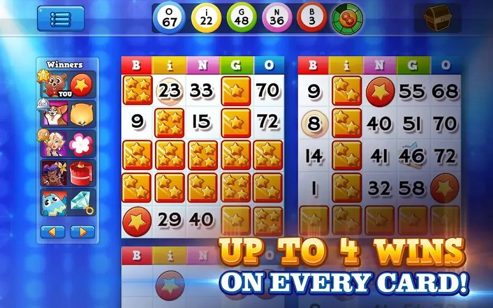 Screenshot of the Bingo Pop game
