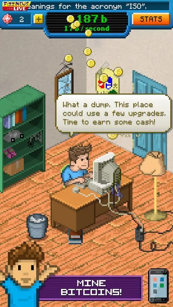 Screenshot of the Bitcoin Billionaire app