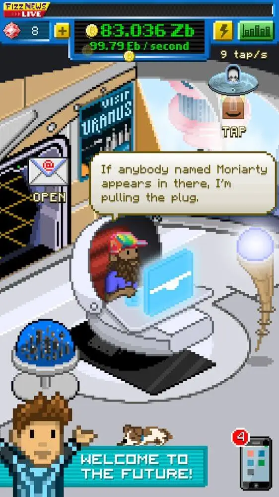 Screenshot of the Bitcoin Billionaire app