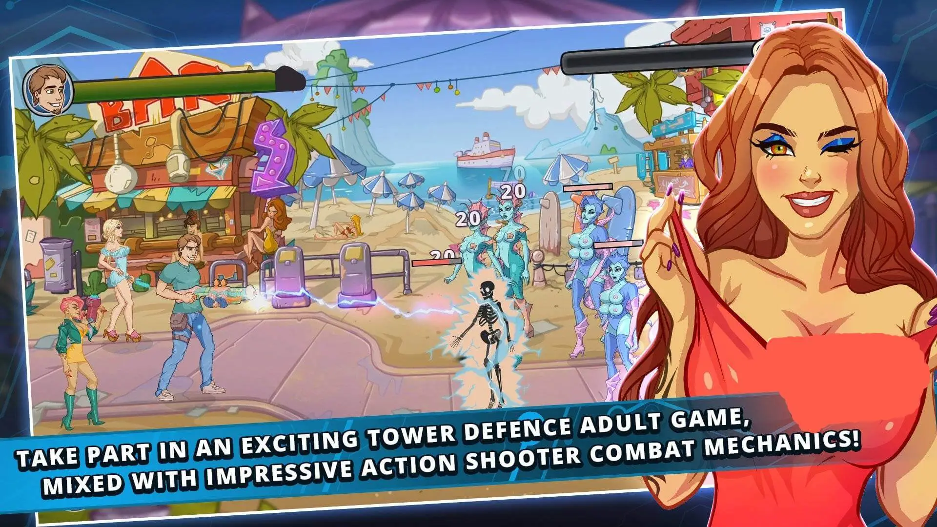 Screenshot of the Boobs vs Aliens game