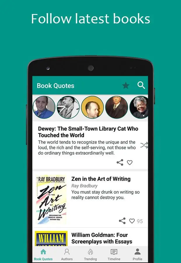 Screenshot of the Book Quotes & Quotations app