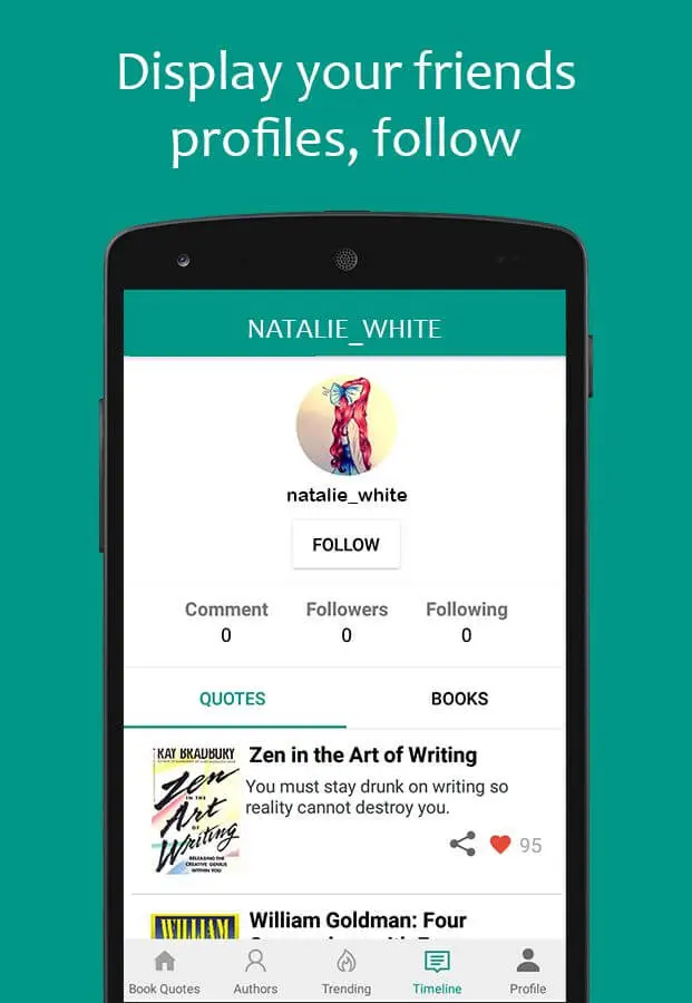 Screenshot of the Book Quotes & Quotations app