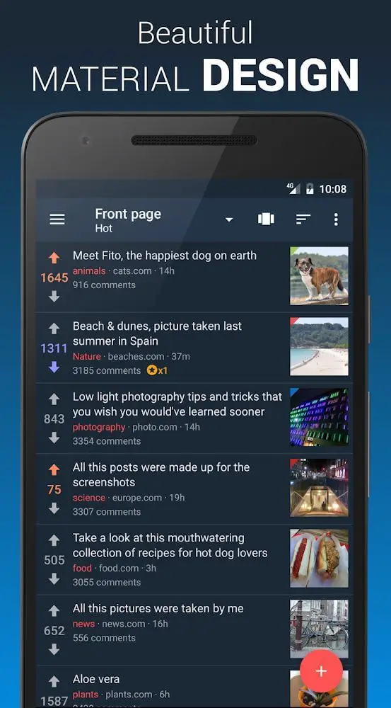 Screenshot of the Boost for Reddit app