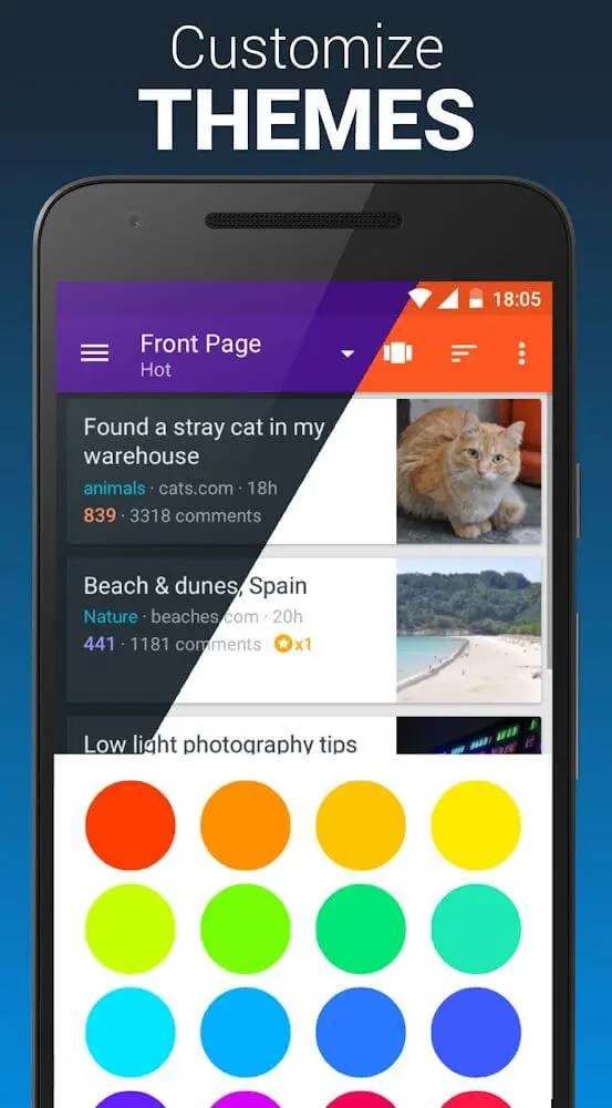 Screenshot of the Boost for Reddit app