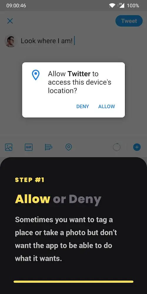 Screenshot of the Bouncer app