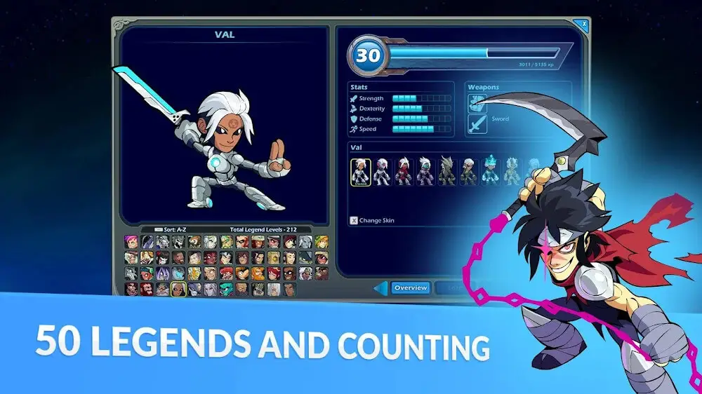 Screenshot of the Brawlhalla game