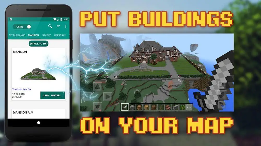 Screenshot of the Buildings for Minecraft game