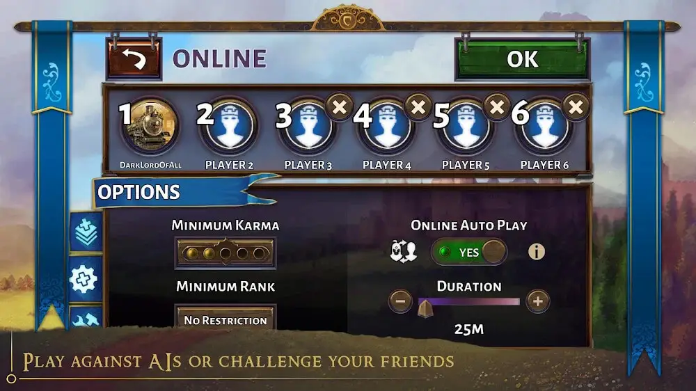 Screenshot of the Carcassonne game