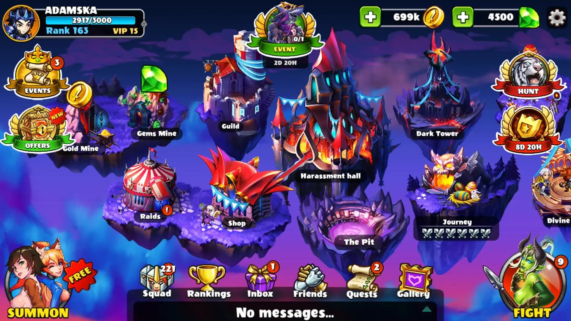 Screenshot of the Chick Wars game
