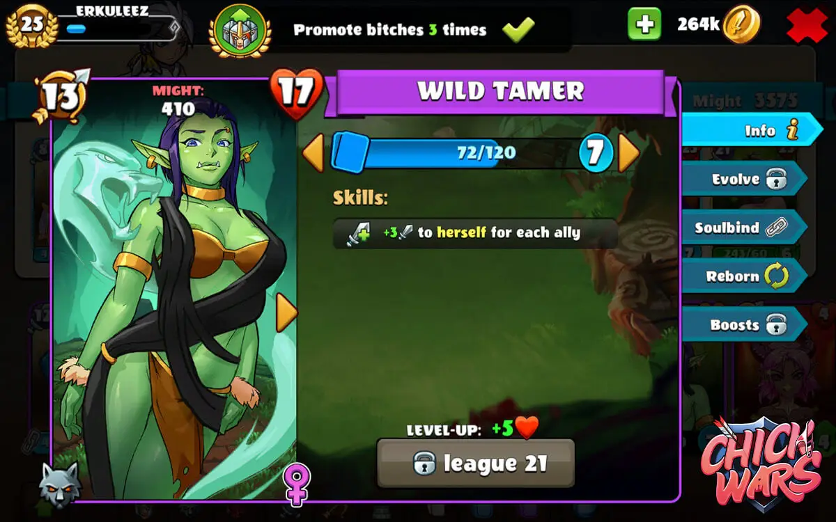 Screenshot of the Chick Wars game