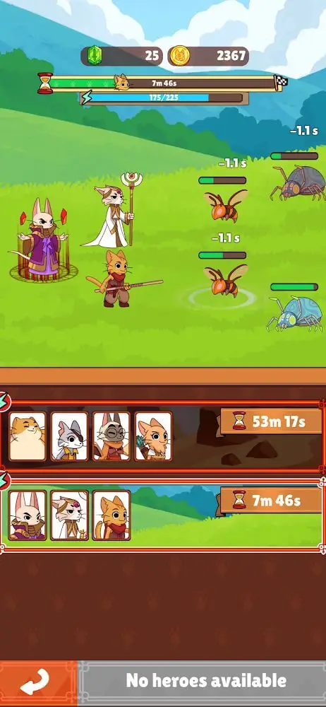 Screenshot of the Clicker Cats app
