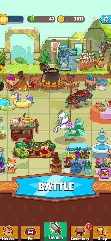 Screenshot of the Clicker Cats app