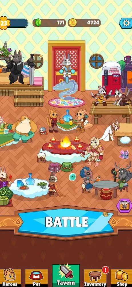 Screenshot of the Clicker Cats app