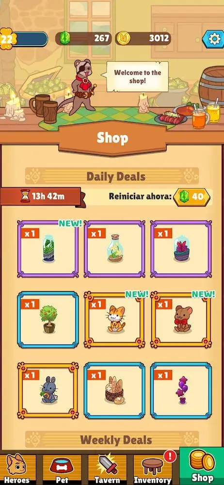 Screenshot of the Clicker Cats app