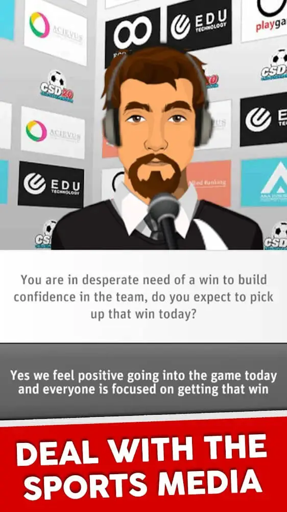 Screenshot of the Club Soccer Director 2022 app