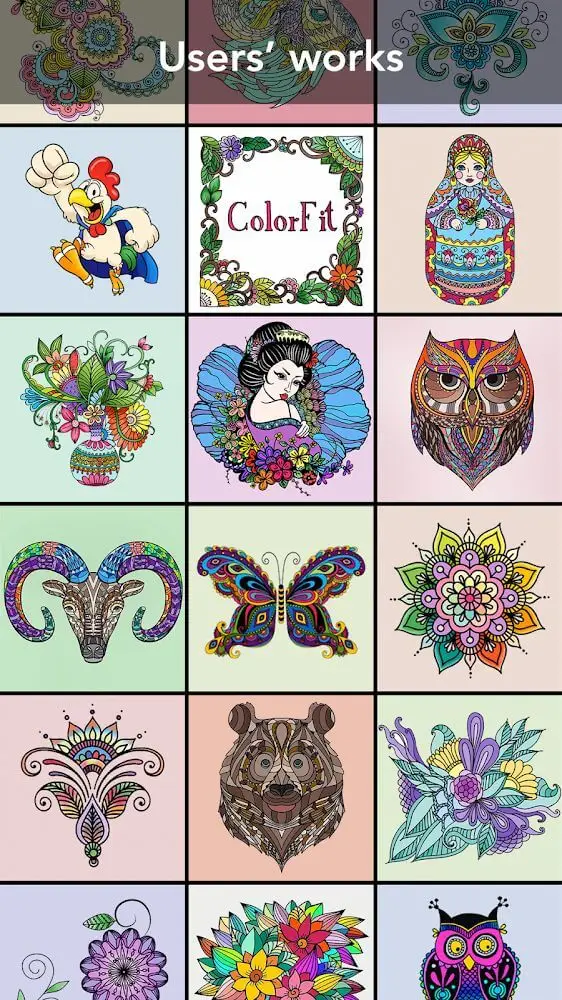 Screenshot of the Coloring Book app