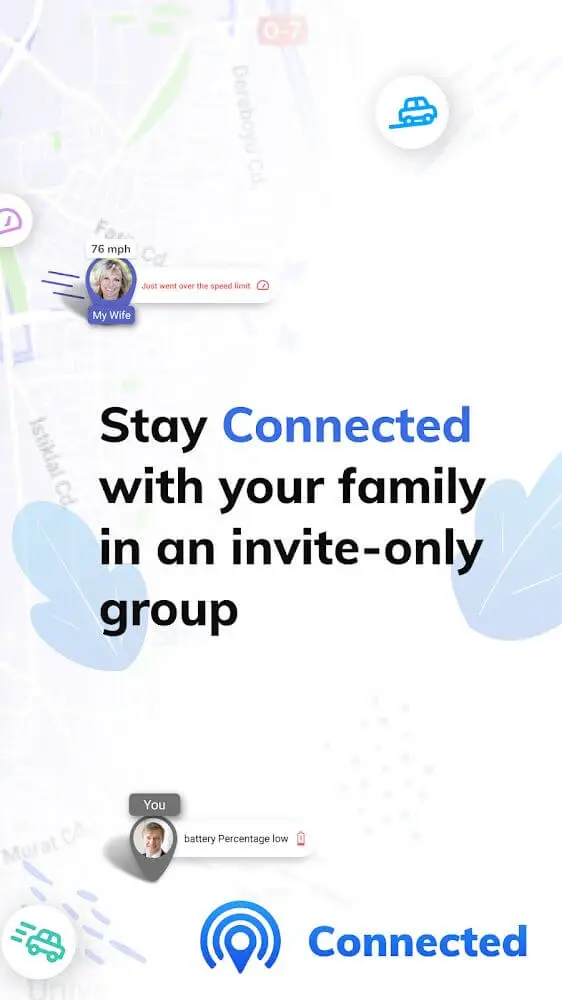 Screenshot of the Connected: Family Locator app