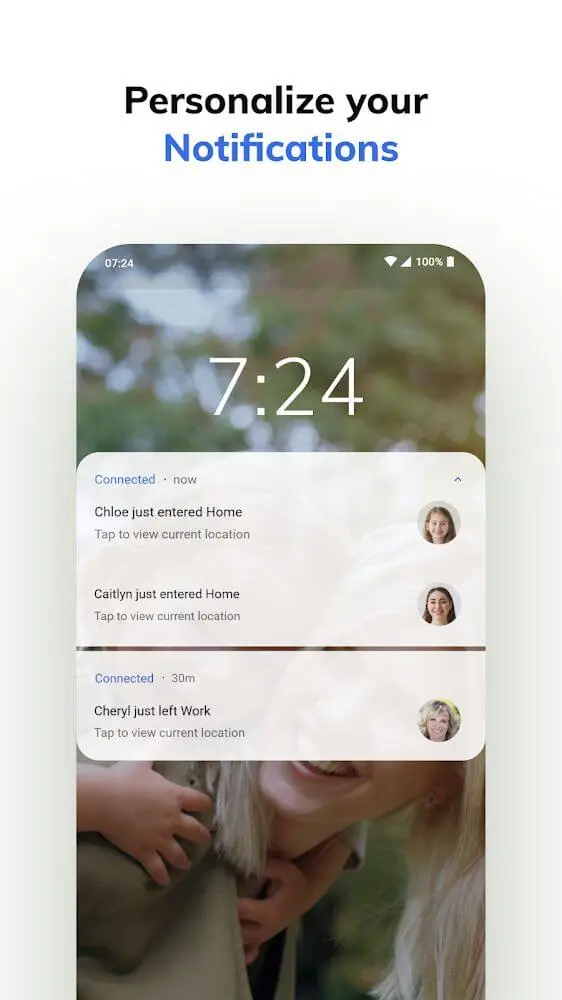 Screenshot of the Connected: Family Locator app