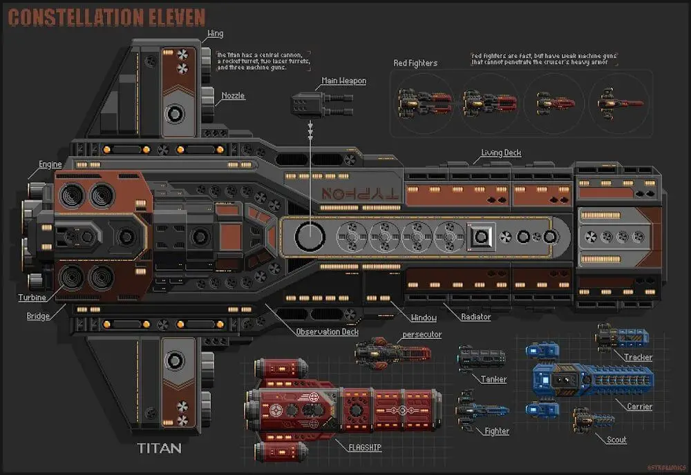 Screenshot of the Constellation Eleven game