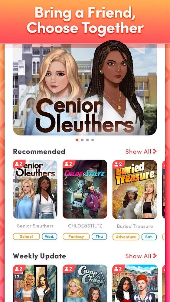 Screenshot of the Crossroad Tales app