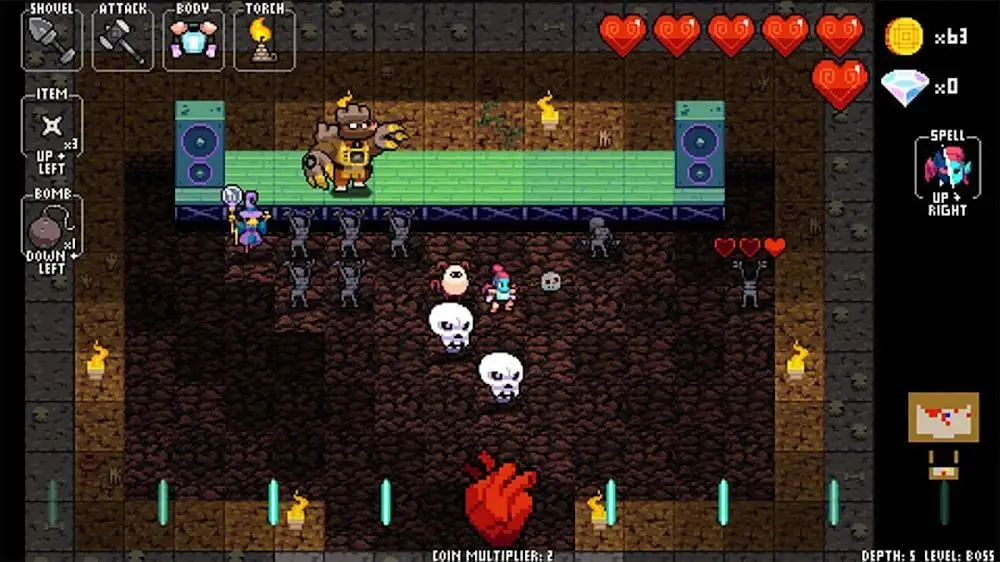 Screenshot of the Crypt of the NecroDancer game