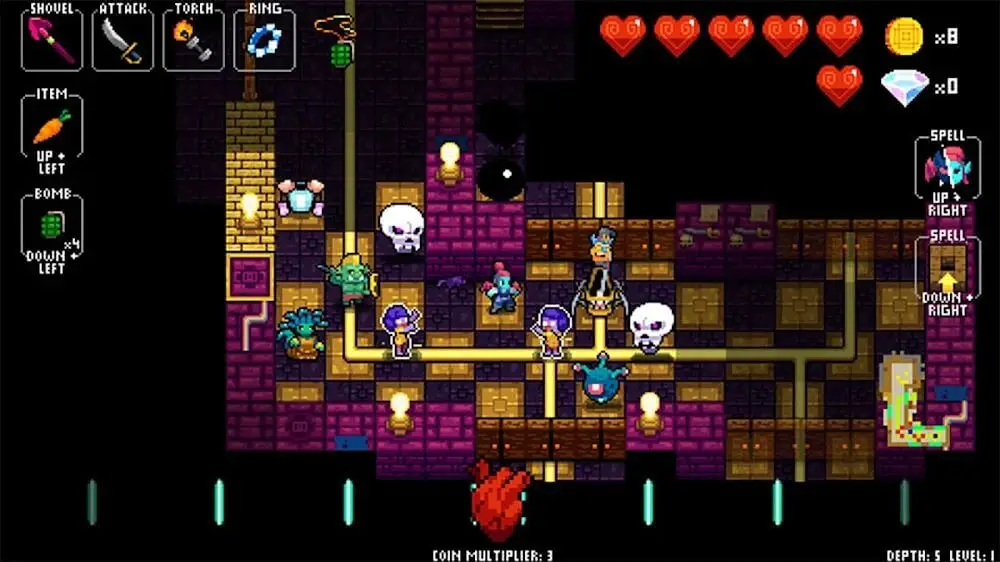 Screenshot of the Crypt of the NecroDancer game