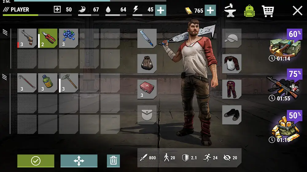 Screenshot of the Dark Days: Zombie Survival game